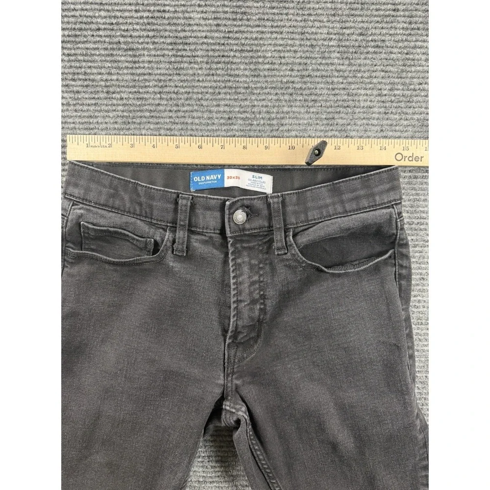 Old Navy Slim Fit 5-Pocket Pants - Charcoal Black / Dark Gray (30x30)